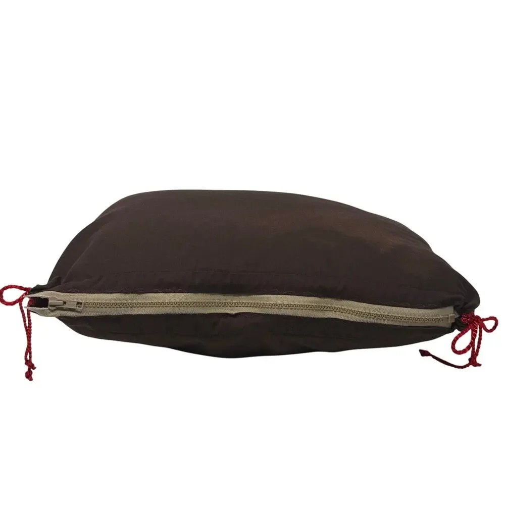 Upcycled Accent Pillow 14x18 Made from Authentic Dust Cover Brown